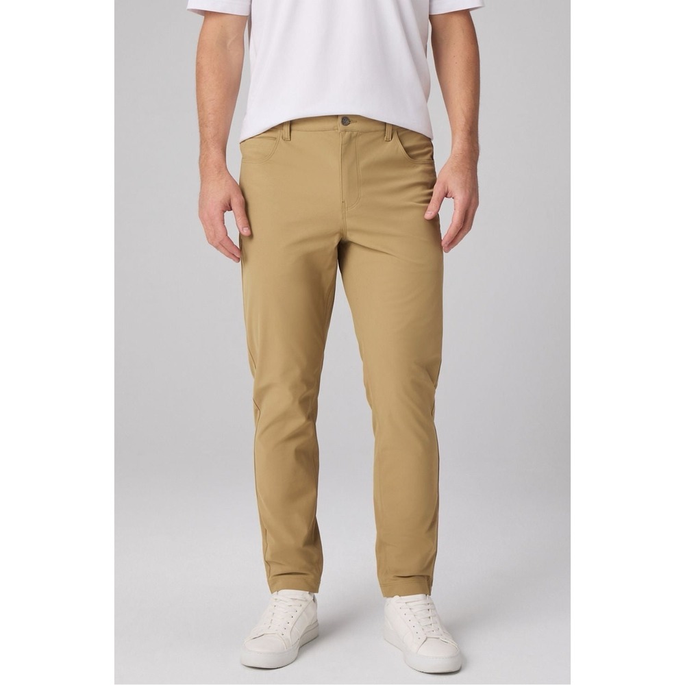 Fabletics The Don 5 Pocket Pant Classic Fit Tan Performance Golf Pants 32x30